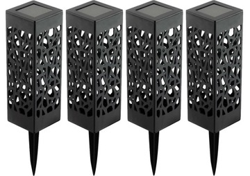 LAMPA SOLARNA OGRODOWA WBIJANA AŻUROWA 4 SZTUKI