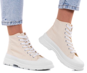 BEŻOWE WYSOKIE TRAMPKI PALLADI 39