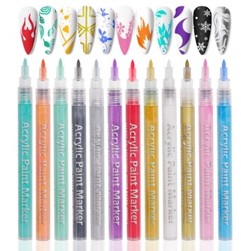 MARKERY AKRYLOWE PISKI do KAMIENIA 0,7mm Cienkie Flamastry Mazaki Długopisy