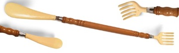 ŁYŻKA DO BUTÓW Z DRAPACZKĄ 2W1 DREWNIANY 46CM EMAJ