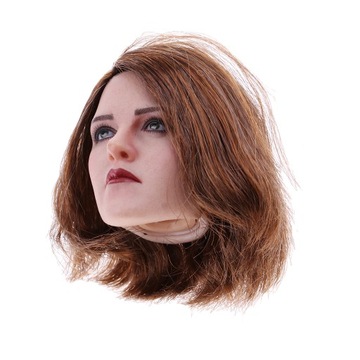 1/6 Европейская скульптура головы красоты, короткая коричневая