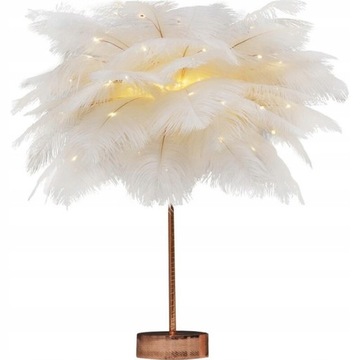 Lampa z Ostrich Piór - Luksusowa - Prawdziwe Pióra