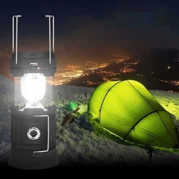 КЕМПИНГОВАЯ ЛАМПА СВЕТОДИОДНЫЙ СОЛНЕЧНЫЙ ФАКЕЛ 2в1 POWERBANK USB ЦВЕТА