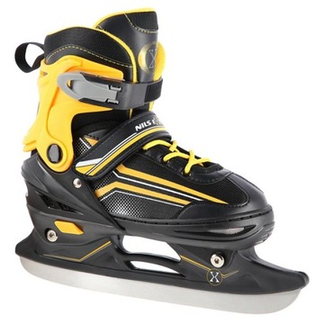 КОНЬКИ 2в1 КОНЬКИ ЧЕРНЫЕ И ОРАНЖЕВЫЕ NILS EXTREME SIZE. 34-38