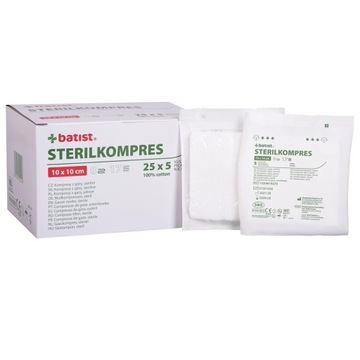 Kompresy gazowe jałowe Batists 10 x 10 cm 125 szt