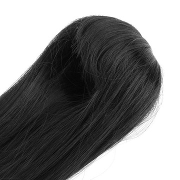 Черный парик из длинных прямых волос на 1/4 BJD