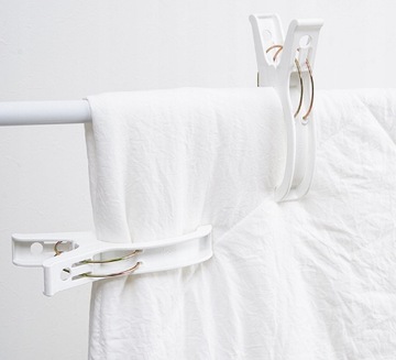 4 X DUŻE KLIPSY SPINACZE KLAMRY DO RĘCZNIKÓW LEŻAKÓW POŚCIELI BIAŁE 16 cm