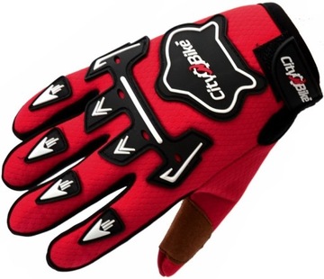 RĘKAWICE DZIECIĘCE CROSS QUAD MOTOCYKL ROWER BMX HULAJNOGA CZERWONE XL