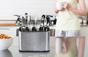 ORGANIZER OCIEKACZ NA SZTUĆCE SUSZARKA 4 PRZEGRÓDEK NIERDZEWNA 18*8.6*13CM