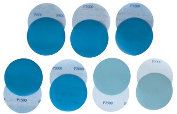 KRĄŻKI ŚCIERNE PAPIER WODNY NA RZEP DO LAMP REFLEKTORÓW 75mm P800-P3000