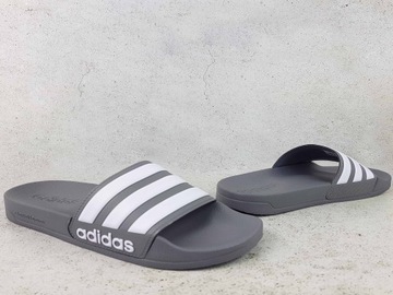 ADIDAS ADILETTE SHOWER KLAPKI PLAŻOWE BASEN SZARE