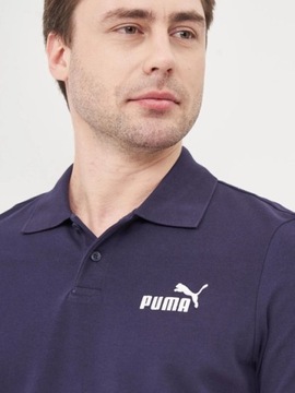 Puma koszulka męska granatowa polo z kołnierzykiem małe logo 586674 06 r.L