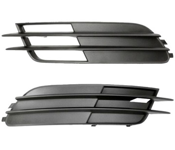 Audi A6 C7 11-, Atrapa kratka zderzaka CZARNA L+P