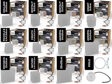 8x Świecąca Kostka Brukowa LED Koło 75x55 mm BZ