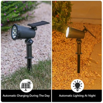1x LAMPA REFLEKTOR LAMPKI SOLARNE OGRODOWY Czujnik zmierzchu CIEPŁE ŚWIATŁO