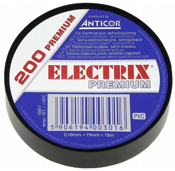 Taśma izolacyjna ELECTRIX 200 PREMIUM 19mm x 18m