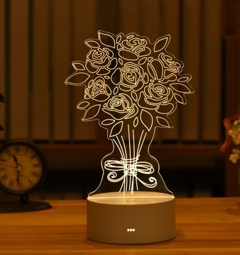 3D Love LED lampa akrylowe światło nocne walentynk