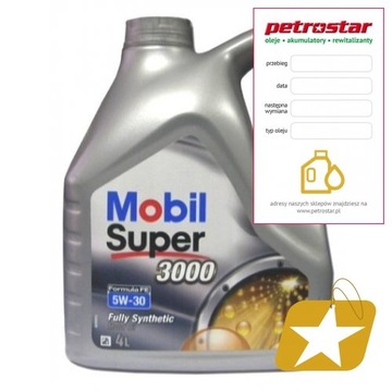 MOBIL SUPER 3000 X1 5W30 FORMULA FE 4L