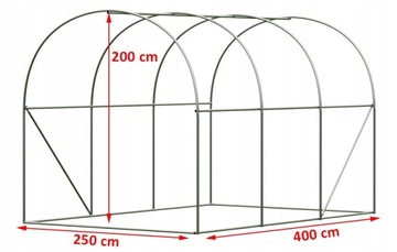 Konstrukcja zamienna 250 x 400 TUNEL OGRODOWY 2.5x4m