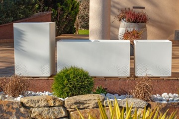 ЦВЕТОЧНЫЙ ГОРШОК ЦВЕТОЧНЫЙ ГОРШОК ЧАШКА ВЫСОКАЯ БОЛЬШАЯ КАРО АНТРАЦИТ 40x40x60см