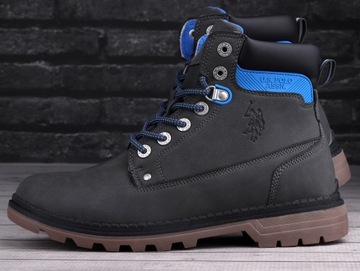 Buty, trapery zimowe męskie U.S. Polo Assn. BLACK BLUE WYSOKIE