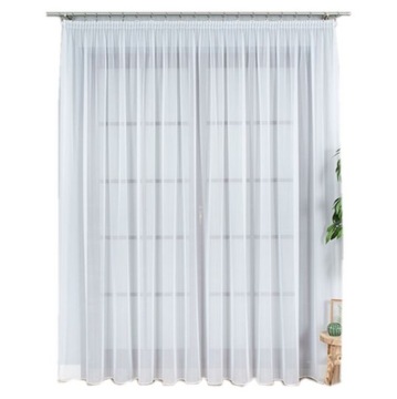 Firana gotowa z woalu gładka wys 230x500cm z taśmą