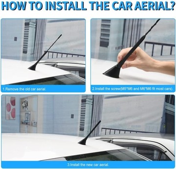 УНИВЕРСАЛЬНАЯ КОРОТКАЯ АВТОМОБИЛЬНАЯ АНТЕННА 2x