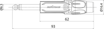 Roxtone Wtyk Jack 6.3mm mono nakablowy RJ2P-NN