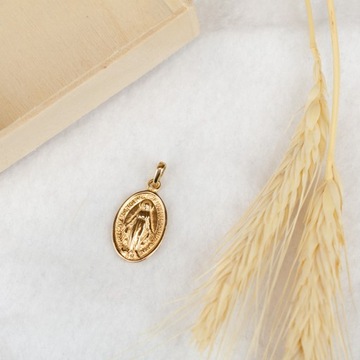 ДВУСТОРОННЯЯ МЕДАЛЬ С ЧУДО-МАТЕРЬЮ, ЗОЛОТО 585 ПРОБЫ