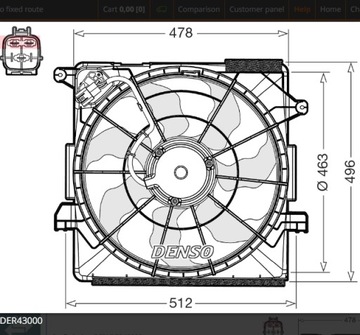 DENSO DER43000 VENTILÁTOR CHLAZENÍ MOTORU
