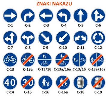 Znak Drogowy C Nakaz odblask typ I 400mm 40cm