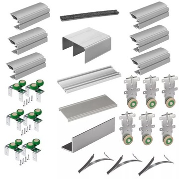 Okucia do drzwi przesuwnych Sevroll Alfa 3,0m 3D System Przesuwny do Szafy