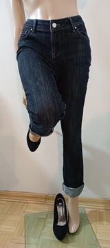 ZARA ciemno-niebieskie dżinsy denim 38/M