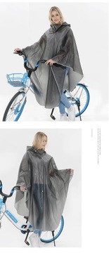 Safe reflective edge Bicycle Raincoat Rain Coat Poncho Hooded Windproof