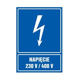 NAKLEJKA BHP Napięcie 230 V / 400 V 74 x 105 mm