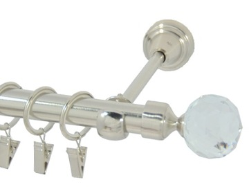 Karnisz Pojedynczy Metal GLAM ciche kółka 180 19mm