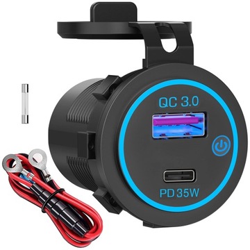 Двойное автомобильное зарядное устройство Meter USB USB PD30W QC3.0