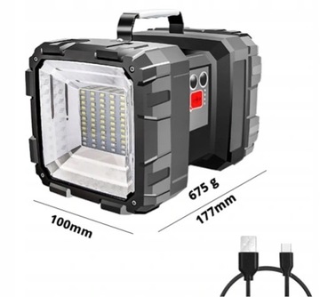 LATARKA AKUMULATOROWA SZPERACZ LAMPA LED USB POWER BANK LEKKA 7 TRYBÓW