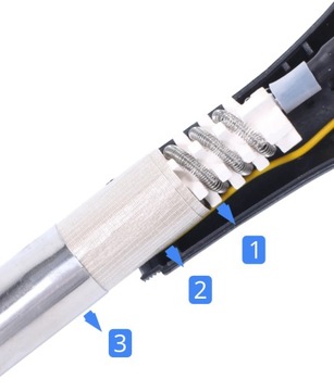 SPAWARKA PLASTIKU HOTAIR 858D II Zestaw DYSZE BUT ŻELAZKO Spoiwo Siatka