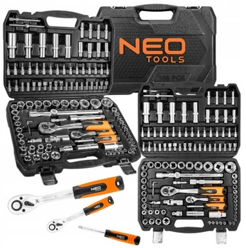 ZESTAW NARZĘDZI KLUCZY 108 ELEMENTÓW 1/2, 1/4 NEO TOOLS WALIZKA