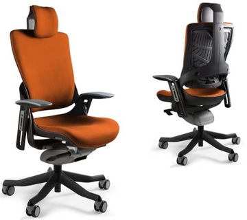 Ergonomiczny fotel biurowy WAU 2 czarny-pomarańcz