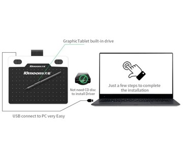 10moons T503 Сверхлегкий графический планшет для рисования, планшет для подписи, 8192 уровней