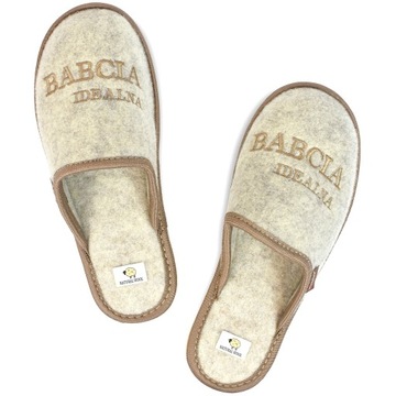 PanSzew BABCIA IDEALNA Kapcie z Wełny PREZENT Dla Babci 36-41