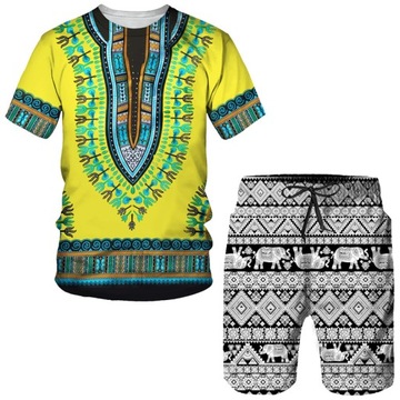 Komplet Męska dres T zestaw koszul Dashiki afryki