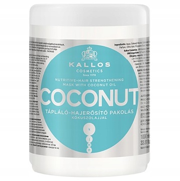 KALLOS COCONUT MASKA WZMACNIAJĄCA DO WŁOSÓW ZNISZCZONYCH KOKOS 1000ML