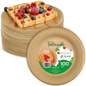 TALERZYK PAPIEROWY 15cm DESEROWY MAŁY KRAFT 100szt