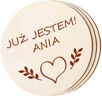 Tabliczki drewniane z miesiącami do zdjęć 1el.