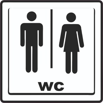 Naklejka nalepka informacyjna oznaczenie WC Toalety 10x10 cm