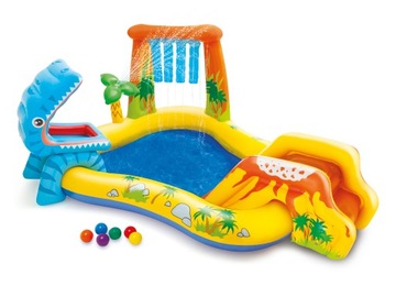 Basen Plac Zabaw dmuchany ze zjeżdżalnią Dino + Piłki INTEX 57444
