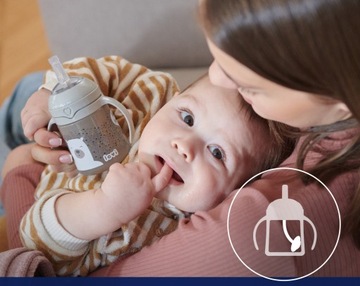 Чашка LOVI с трубочкой и грузиком, 150 мл, серый